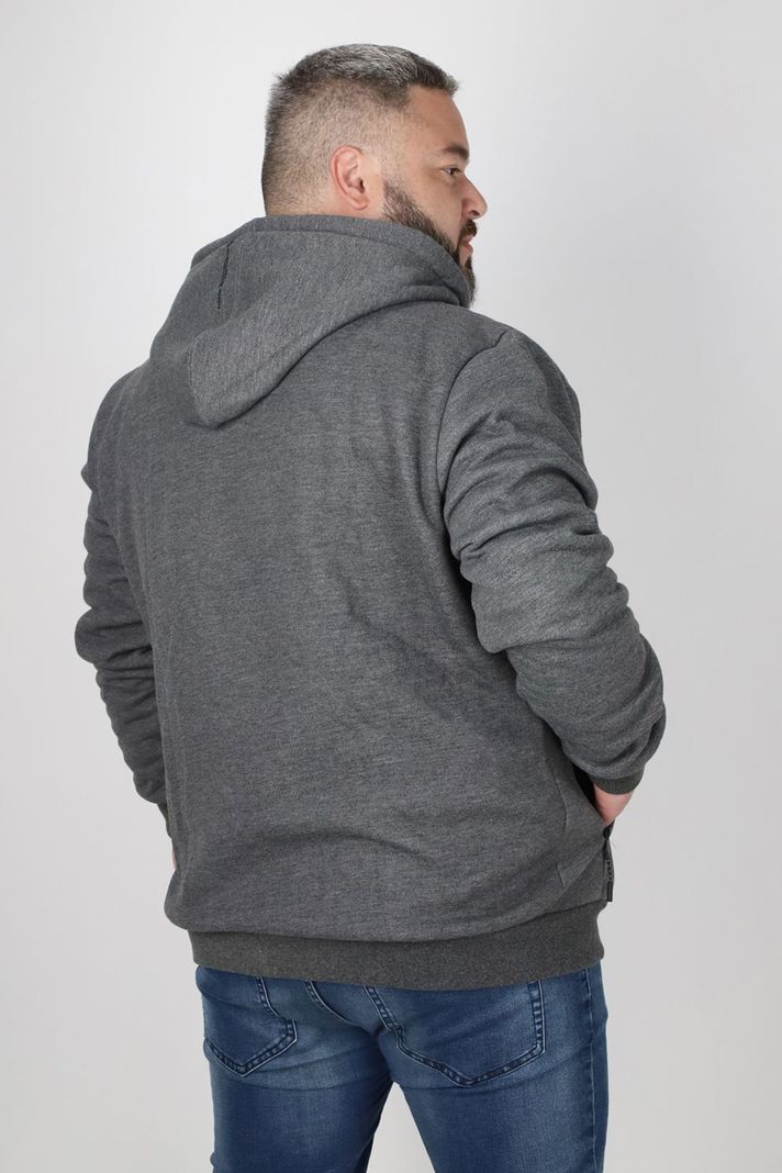 Plus Polerón Full Zipper Sherpa Eternal Gris Gangster-1