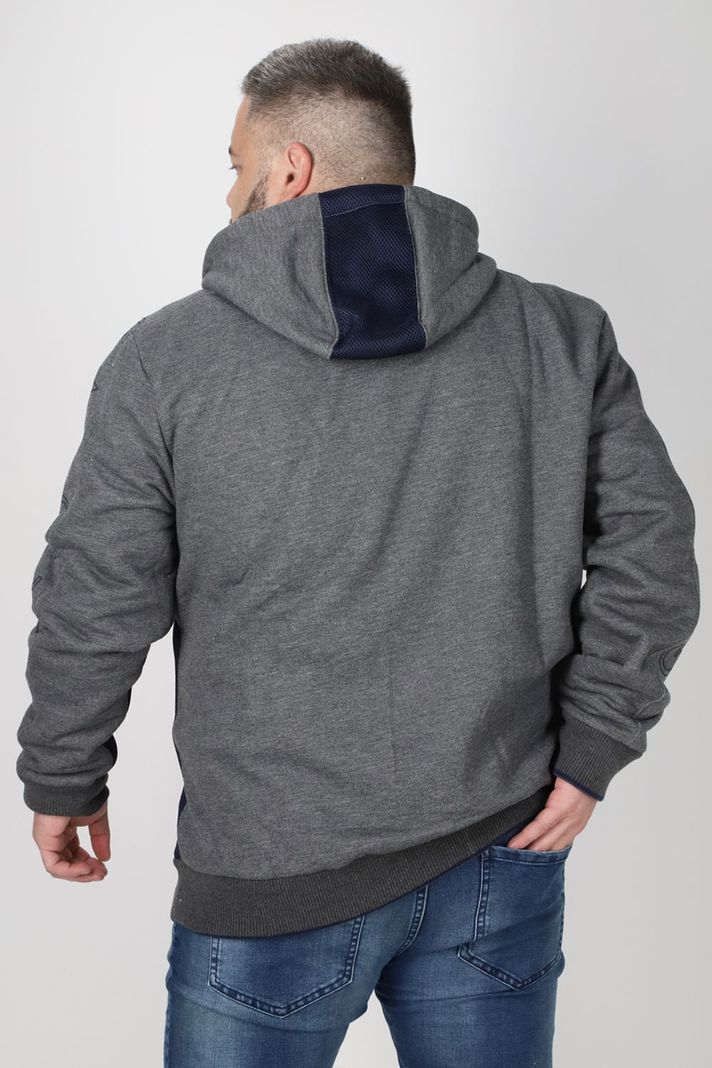 Plus Polerón Full Zipper Sherpa Tracker Gris Gangster-1