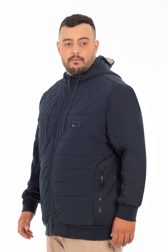 Plus Poleron Hibridas Weave Azul Marino Gangster-4