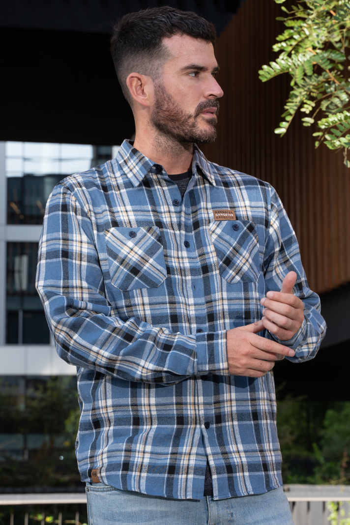 Camisa ML Franela Timber Azul Gangster-2