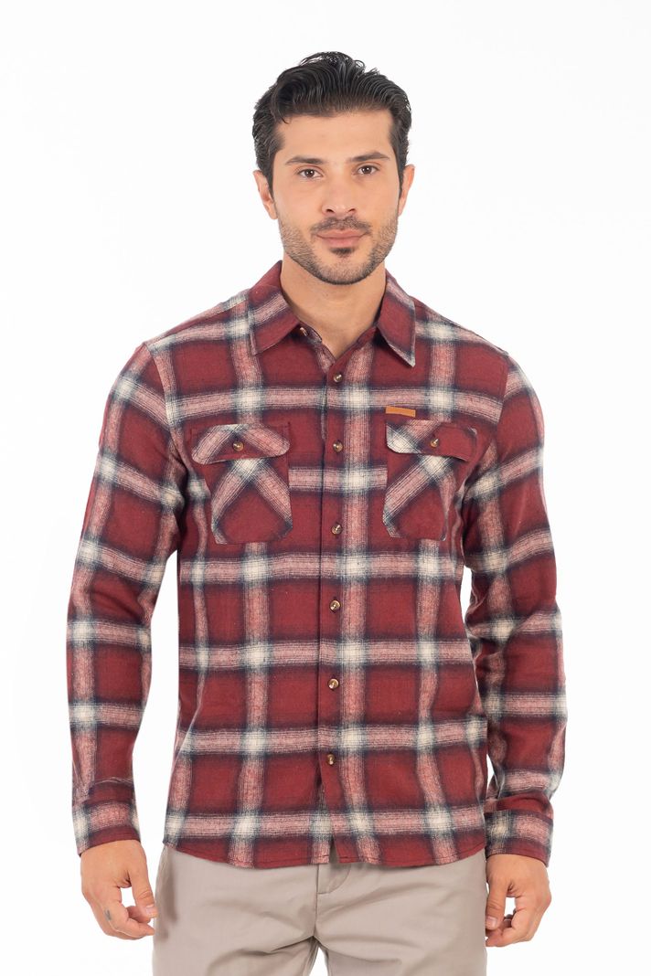 Camisa Ml Franela Redwood Rojo Gangster-0
