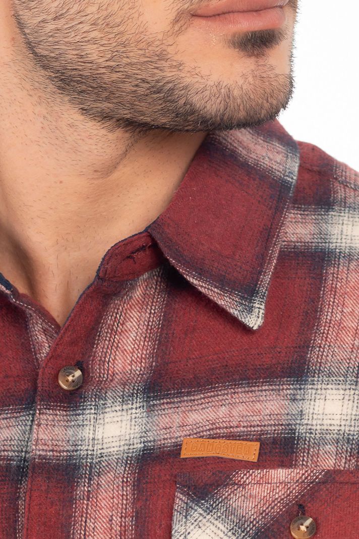 Camisa Ml Franela Redwood Rojo Gangster-2