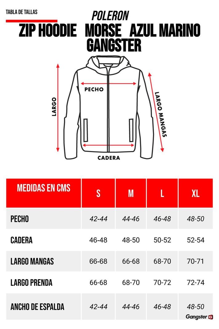 Poleron Full Zipper Buggie Azul Marino Gangster-4