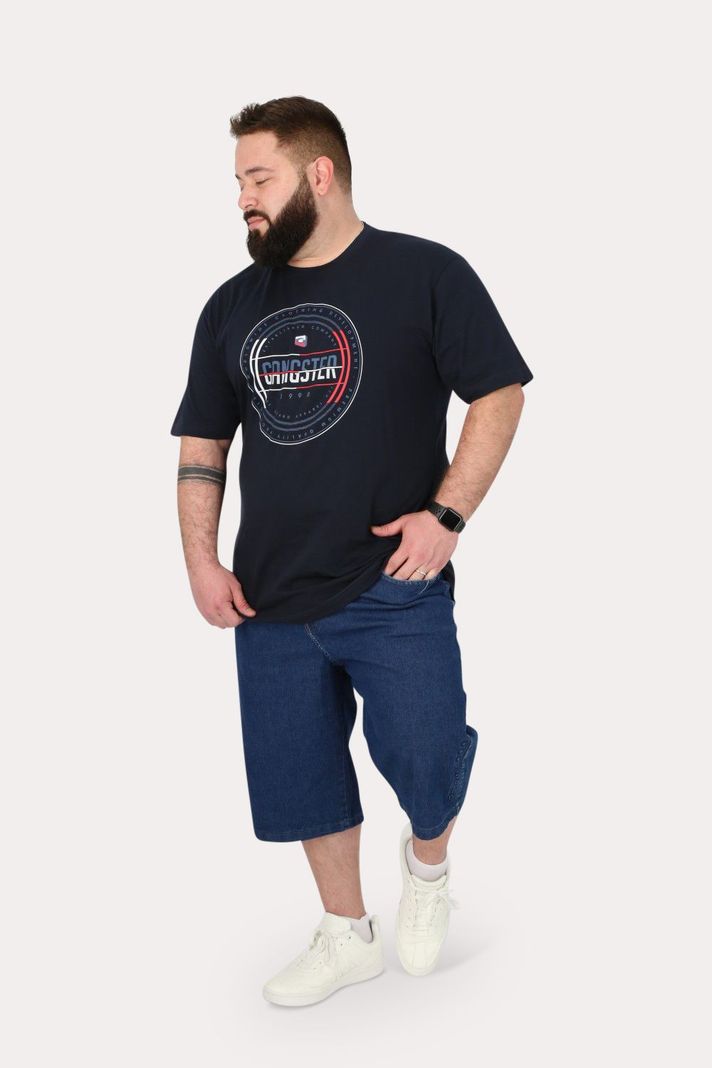 Plus Polera Mc Básica Vibrant Azul Gangster-3