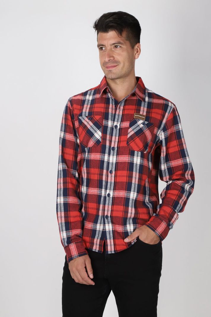 Camisa Franela  ML Fireside Rojo Gangster-0