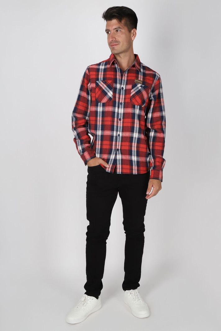 Camisa Franela  ML Fireside Rojo Gangster-3