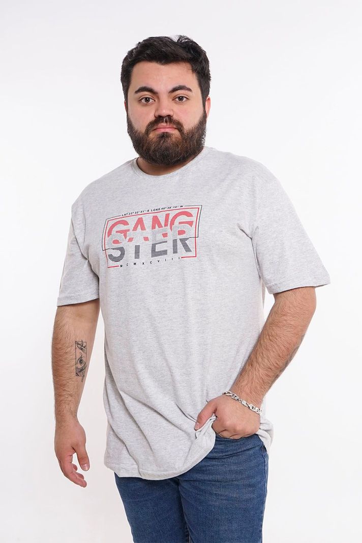 Plus Polera Mc Básica 1998 Gris Gangster-0