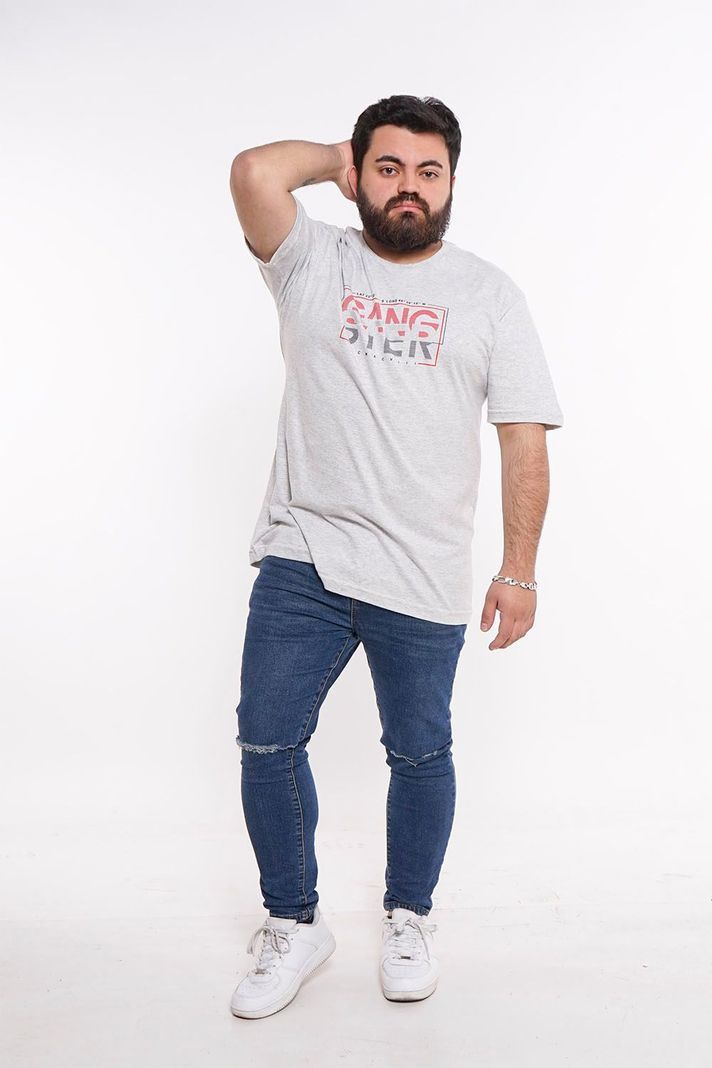 Plus Polera Mc Básica 1998 Gris Gangster-3