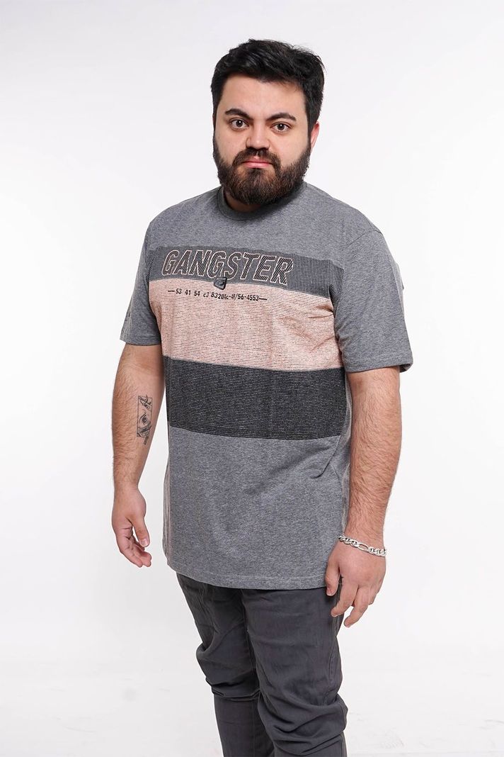 Plus Polera Mc Básica Intrigue Gris Gangster-0