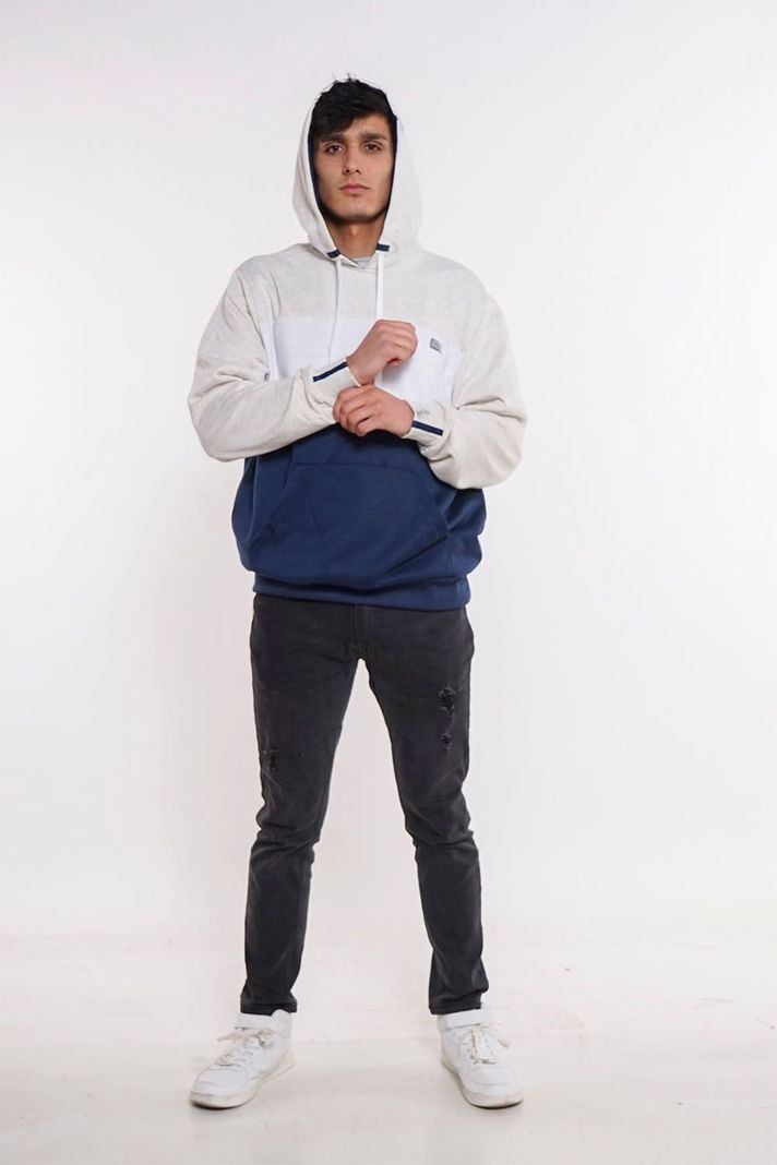 Poleron Hoodie La Beach Azul Gangster-3