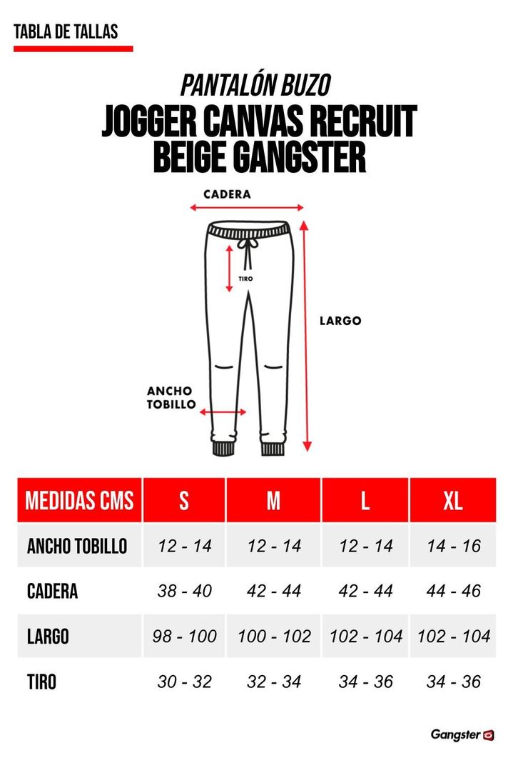 Pantalon Jogger Canvas Recruit Beige Gangster-5