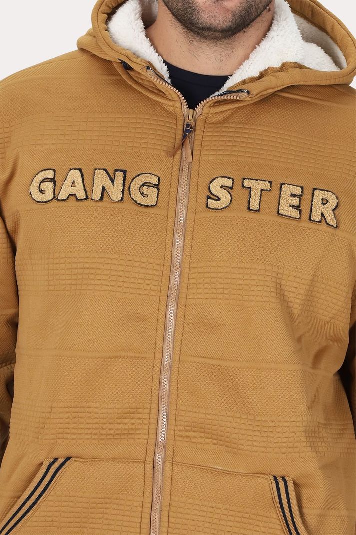 Plus Poleron Full Zipper Jacquard Sherpa Solaris Naranjo Gangster-2