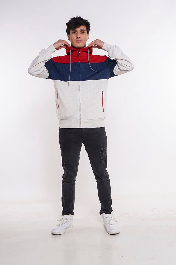 Poleron Full Zipper Carmel Rojo Gangster-3