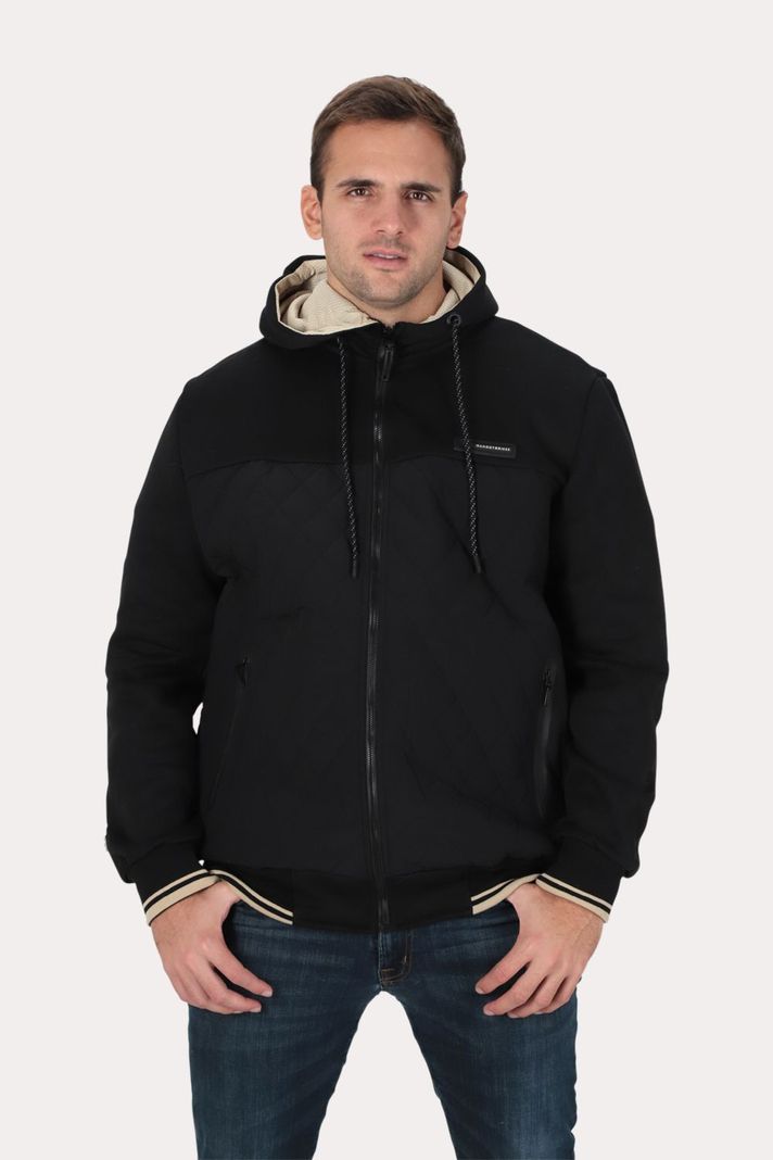 Plus Poleron Hibridas Patchwork Negro Gangster