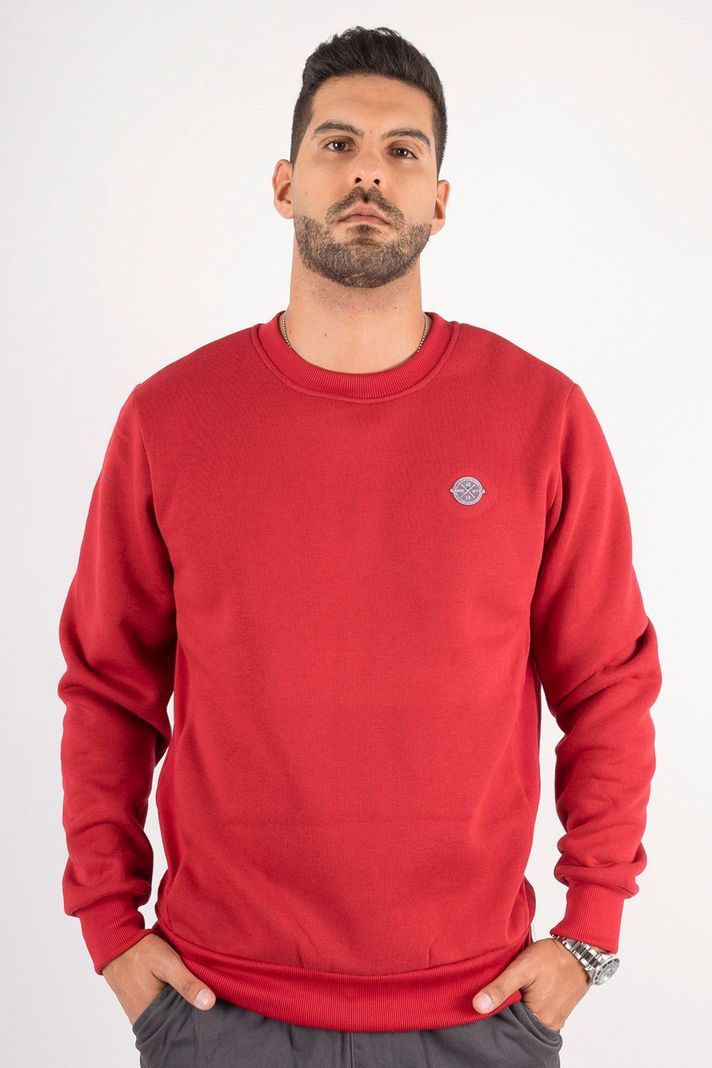 Polerón Crew Fleece Crucial Rojo Gangster-0