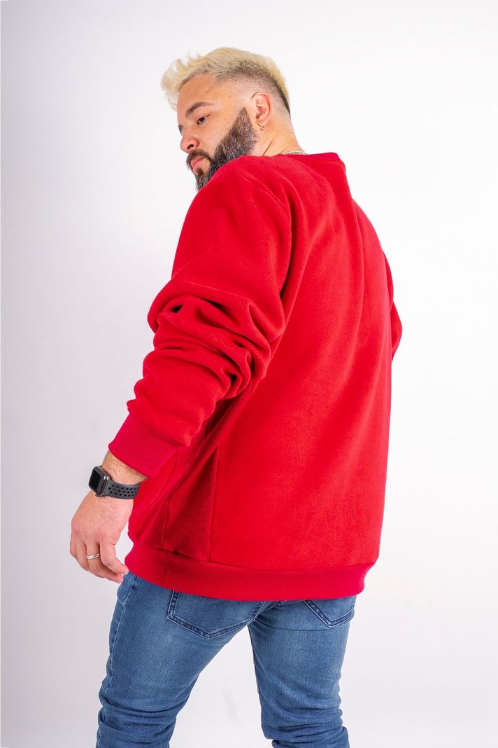 Polerón Crew Fleece Crucial Rojo Gangster-4