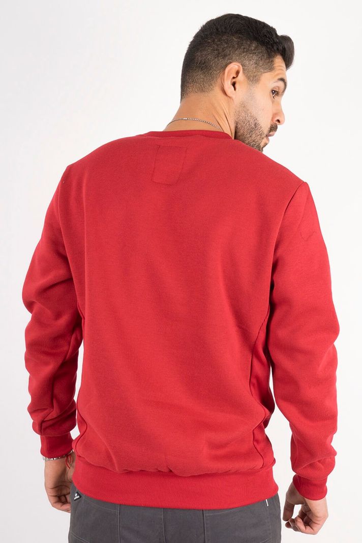 Polerón Crew Fleece Crucial Rojo Gangster-3