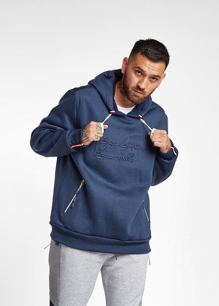 Poleron Hoodie Smooth Azul Marino Gangster-0