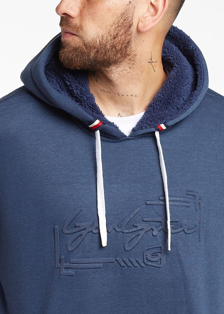 Poleron Hoodie Smooth Azul Marino Gangster-2