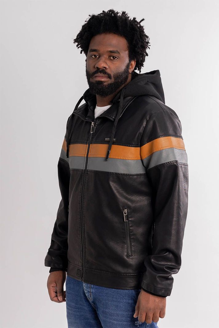 Chaqueta PU Moto Negro Gangster-0