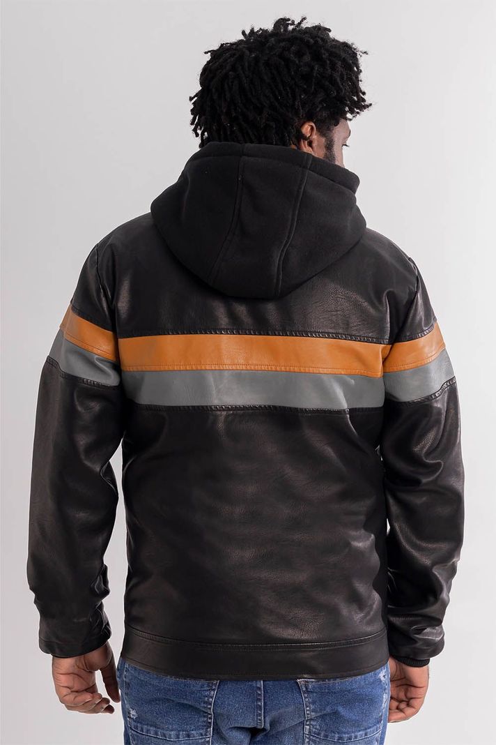 Chaqueta PU Moto Negro Gangster-1