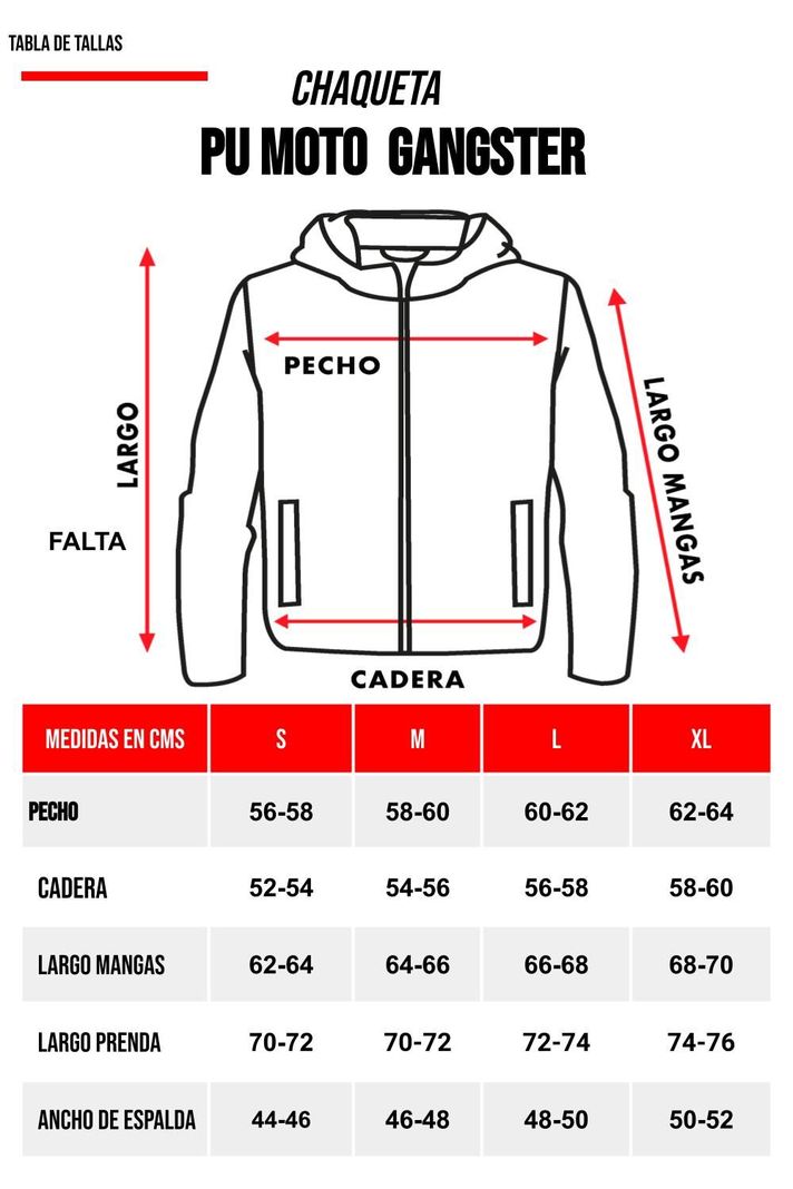 Chaqueta PU Moto Negro Gangster-3