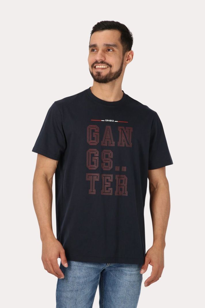 Polera Mc Básica  Mundau Azul Gangster-0