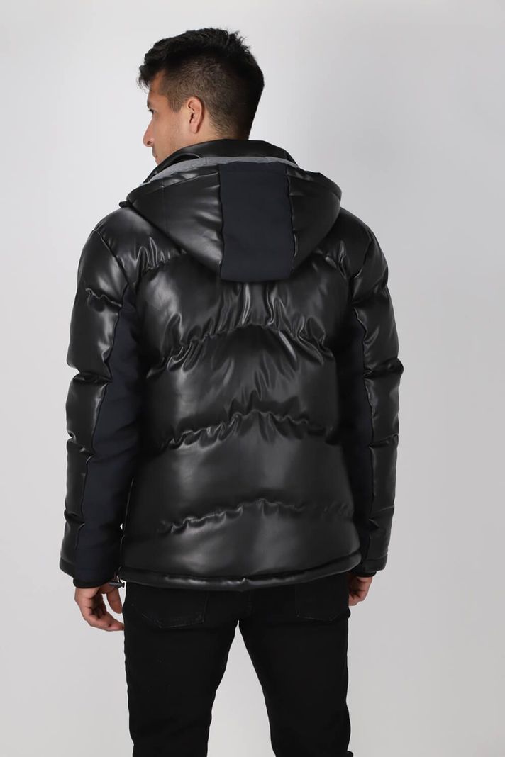 Chaqueta Pu Puffa Negro Gangster-1