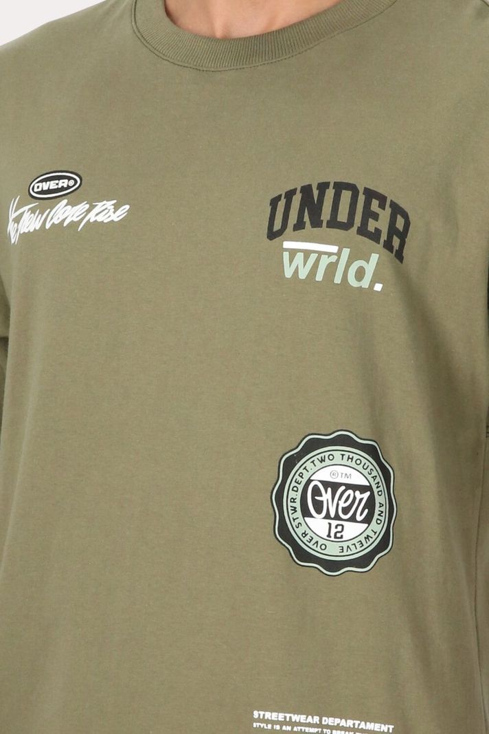 Polera Mc Básica Loose Fit 2  Verde Overcore-2