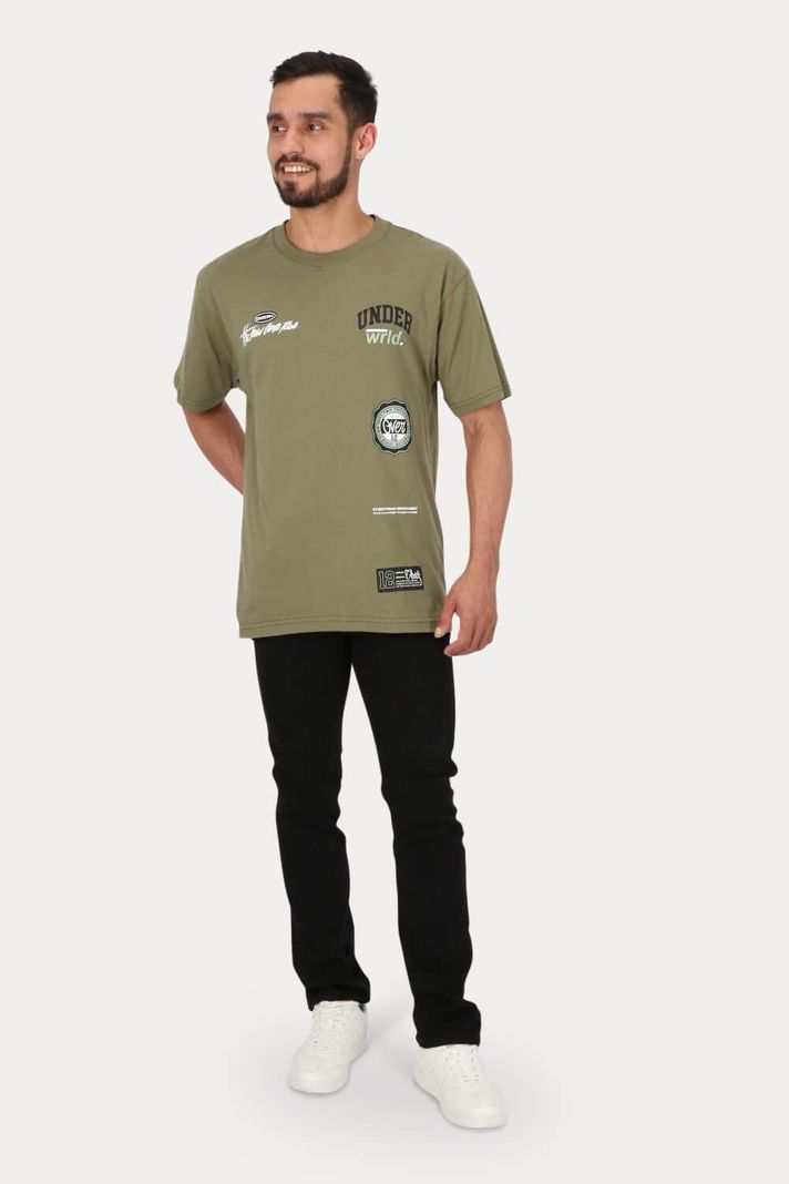 Polera Mc Básica Loose Fit 2  Verde Overcore-3