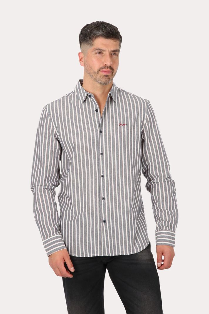 Camisa ML Fake Linho Buriti Azul Gangster-0