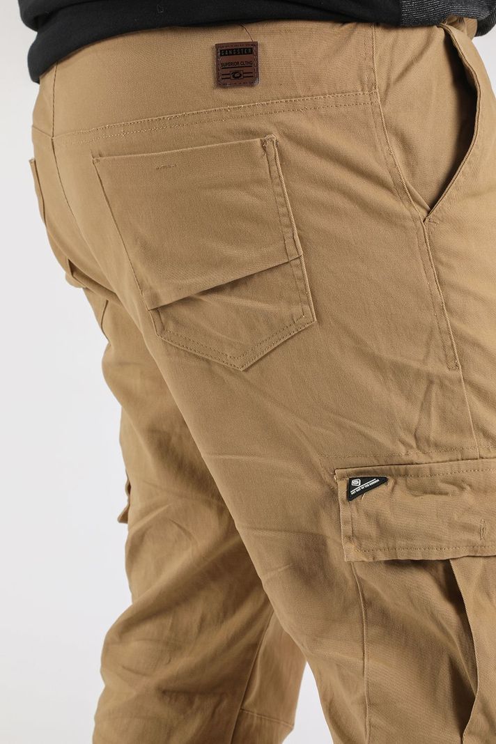 Plus Pantalon Jogger Canvas Parachute Café Gangster-2