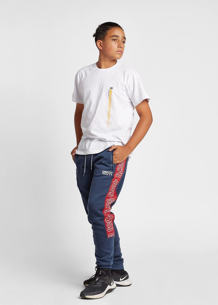 Teen Buzo Jogger Brand Azul Gangster-3