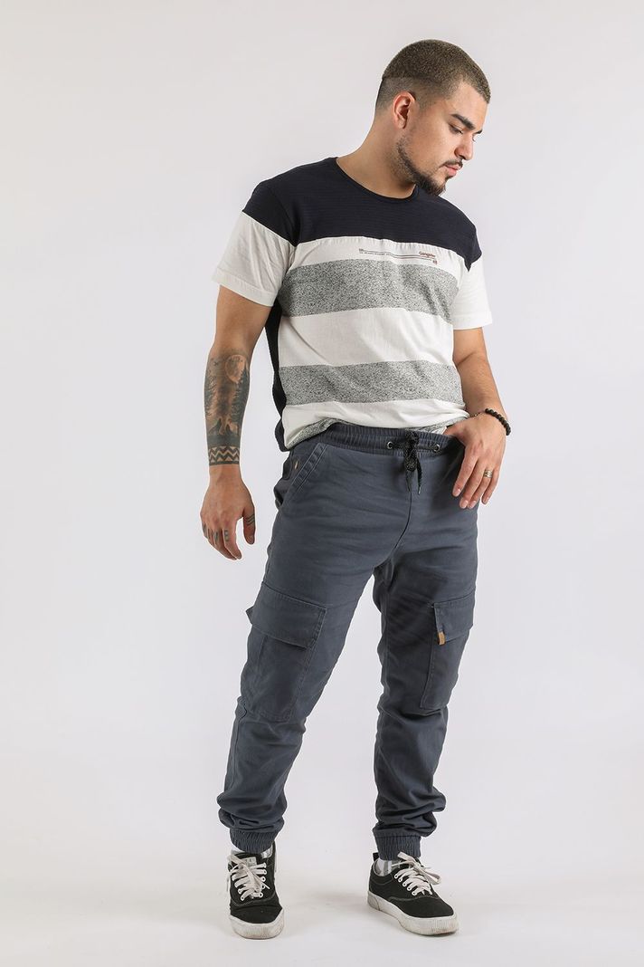 Pantalon Jogger Canvas Recruit Azul Gangster-3