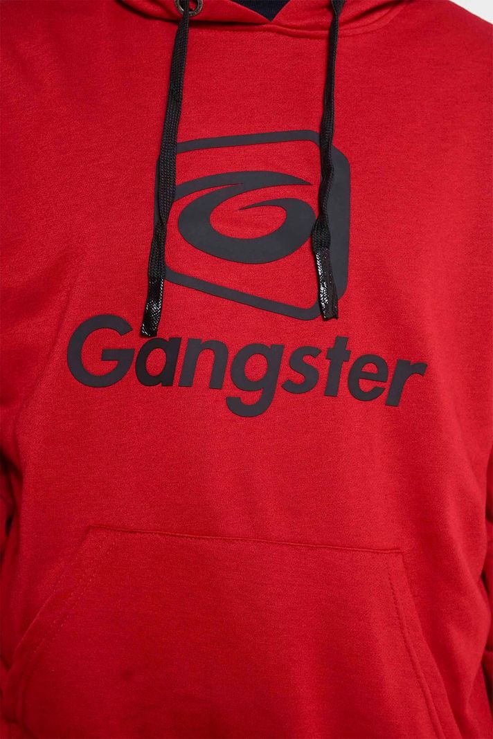 Poleron Hoodie Insti Rojo Gangster-2