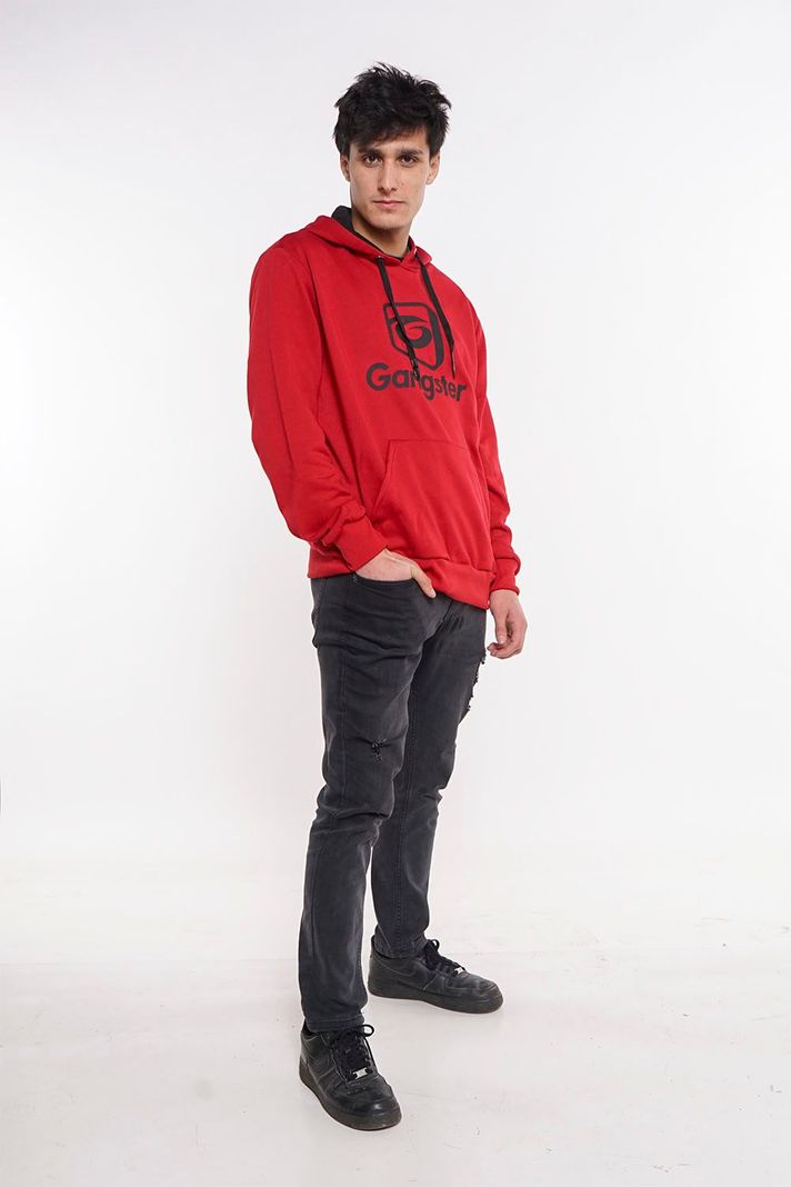 Poleron Hoodie Insti Rojo Gangster-3