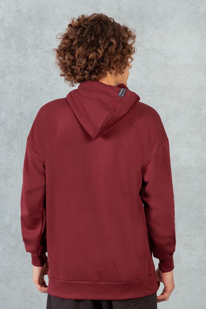 Poleron Hoodie Fleece Brute  Rojo Overcore-1