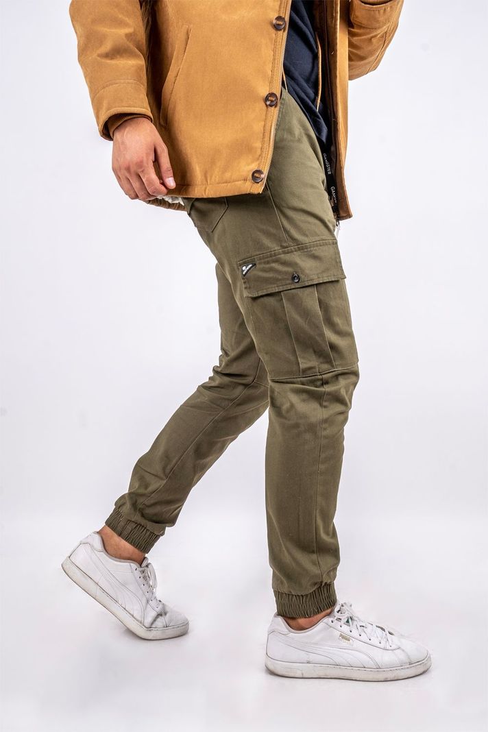 Pantalon Jogger Canvas Parachute Verde Gangster-0