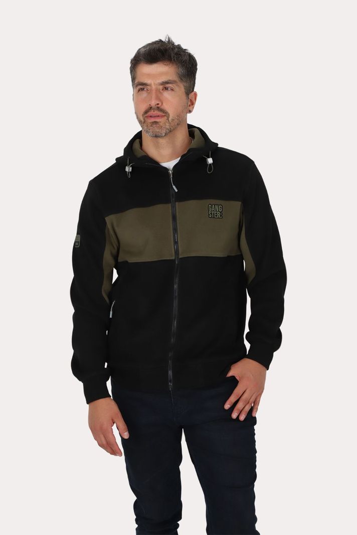 Poleron Full Zipper Polarix Negro Gangster-0