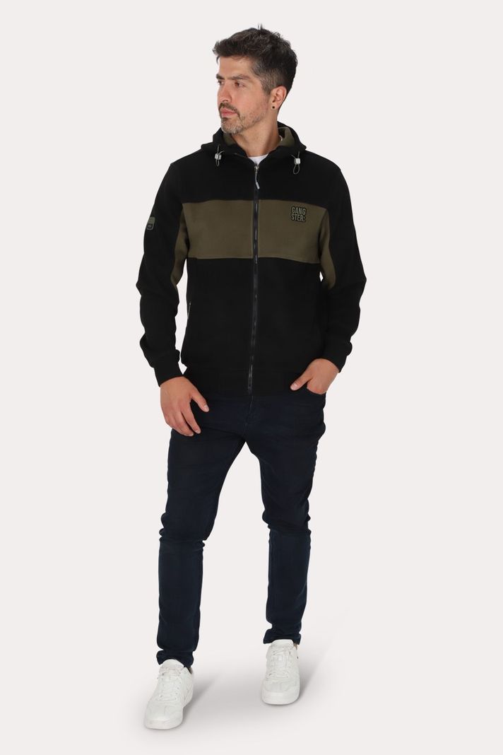 Poleron Full Zipper Polarix Negro Gangster-3
