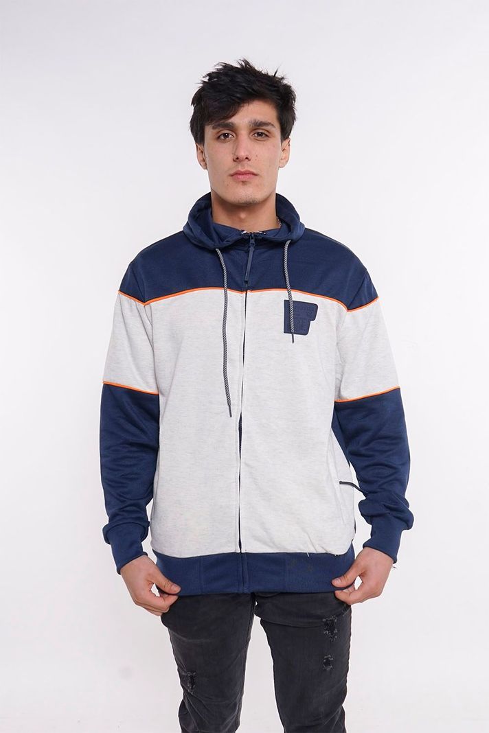 Poleron Full Zipper Evolution Azul Gangster-0