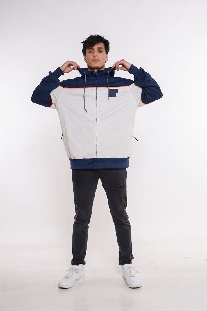 Poleron Full Zipper Evolution Azul Gangster-3