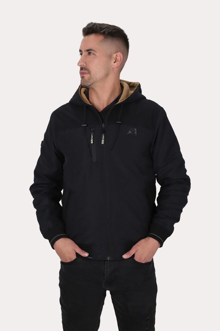 Cortaviento Reversible Dual Negro Gangster-0