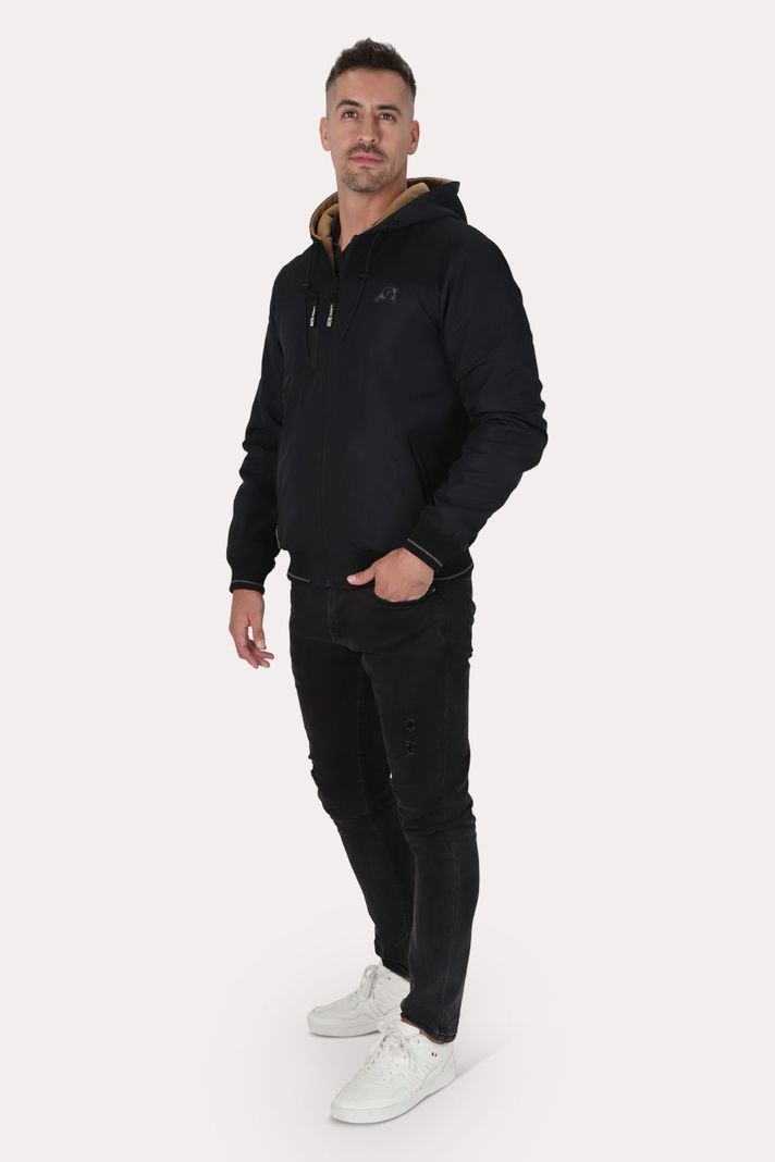 Cortaviento Reversible Dual Negro Gangster-3