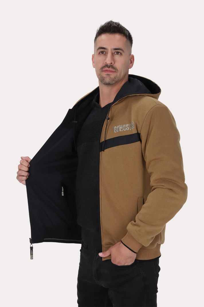 Cortaviento Reversible Dual Negro Gangster-5