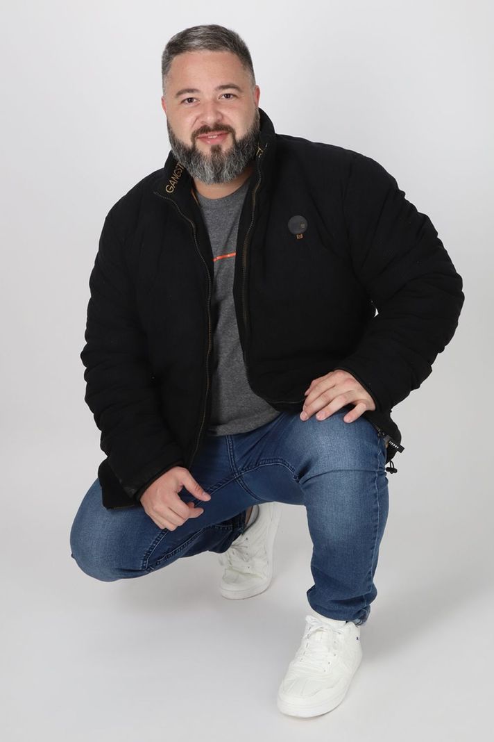 Plus Chaqueta Cotele Chicago Negro Gangster-3