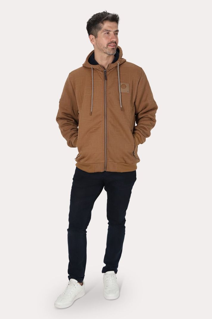 Poleron Full Zipper Jacquard Sherpa Astro Cafe Gangster-3