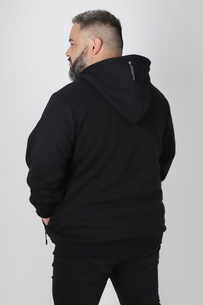 Plus Polerón Full Zipper Sherpa Eternal Negro Gangster-1