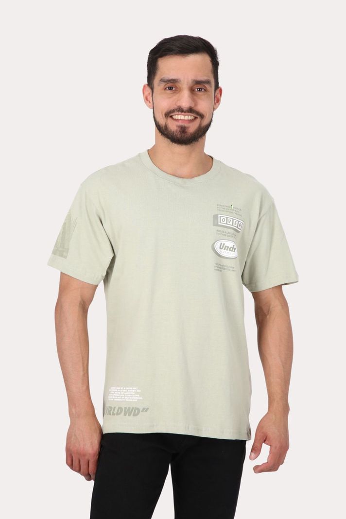 Polera Mc Básica Loose Fit  Verde Gangster-0