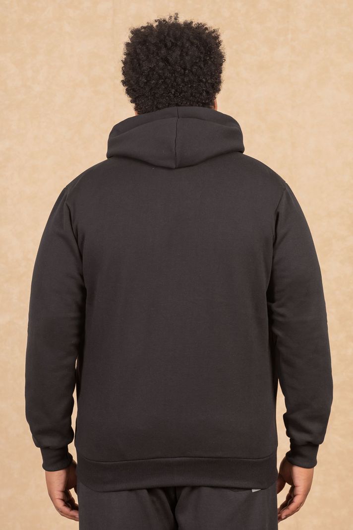 Plus Poleron Full Zipper Fleece Grain Negro Gangster-1